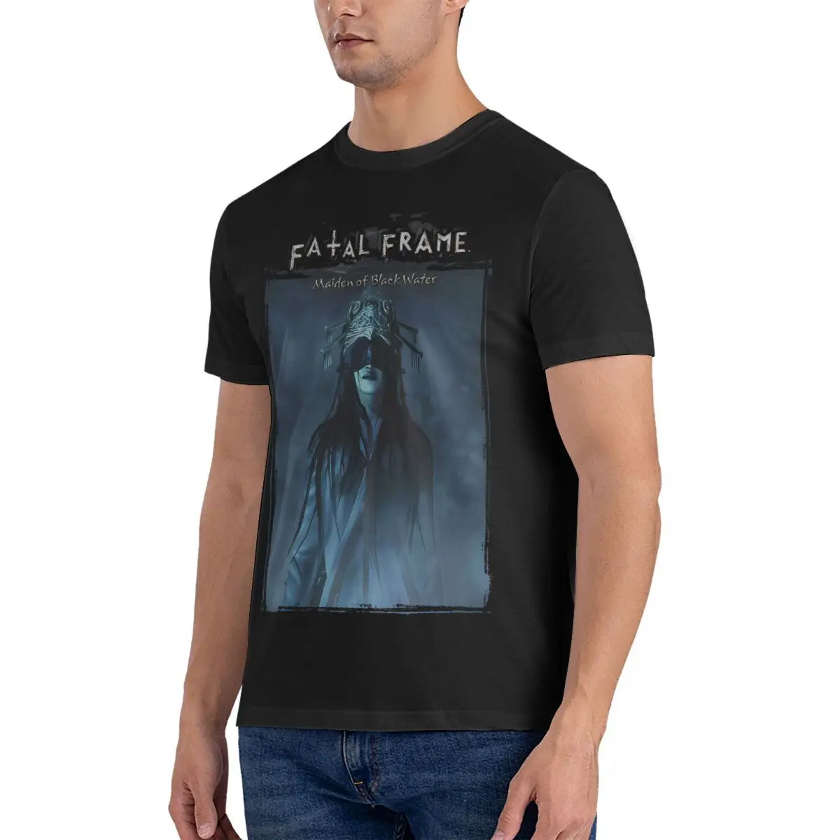 Men T-Shirts Poster Vintage 100% Cotton Tees Short Sleeve Fatal Frame T Shirts Crew Neck Tops Party