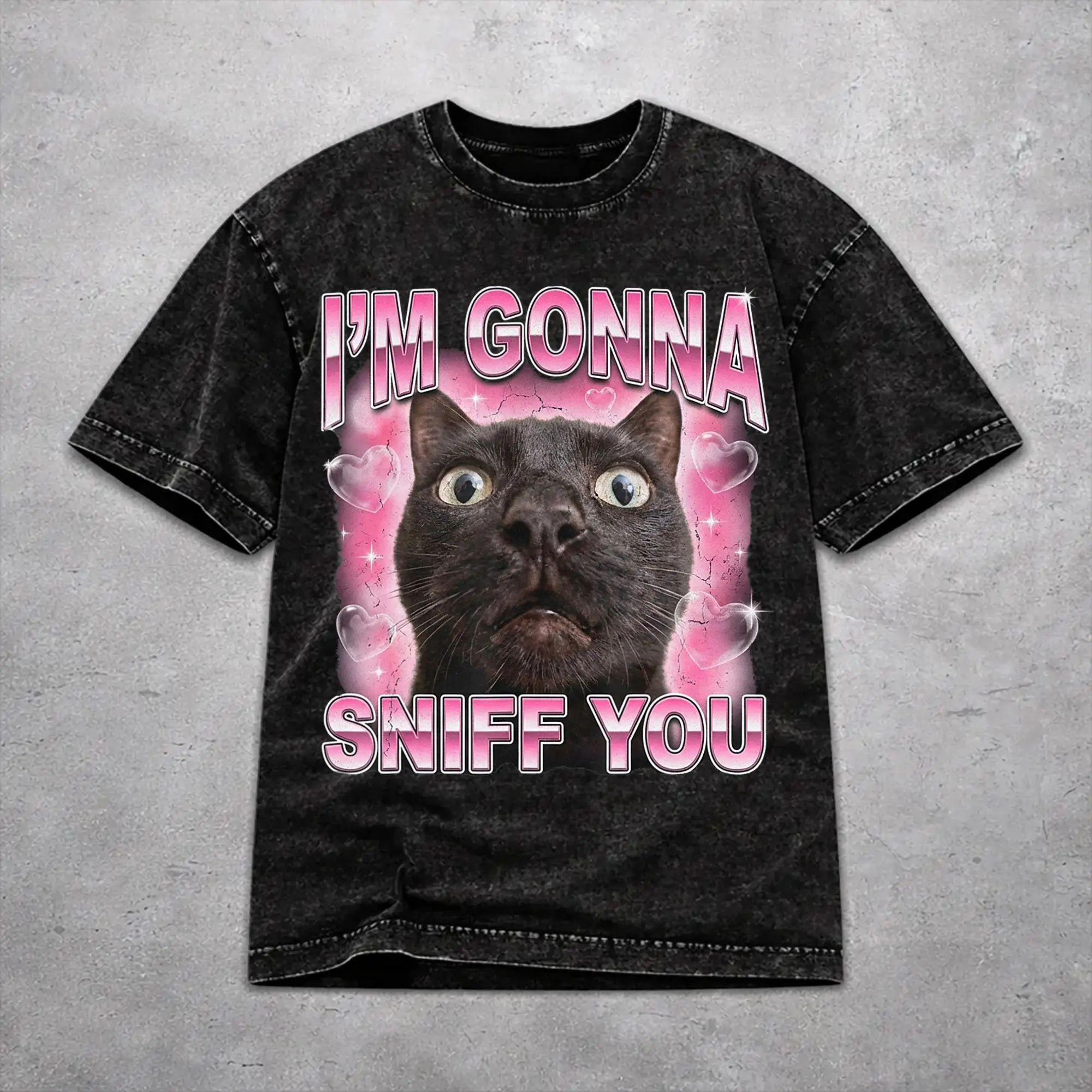 Men Women I'm Gonna Sniff You Funny Cat  T Shirt Graphic Printed Cotton Washed  Harajuku Streetwear T-Shirts
