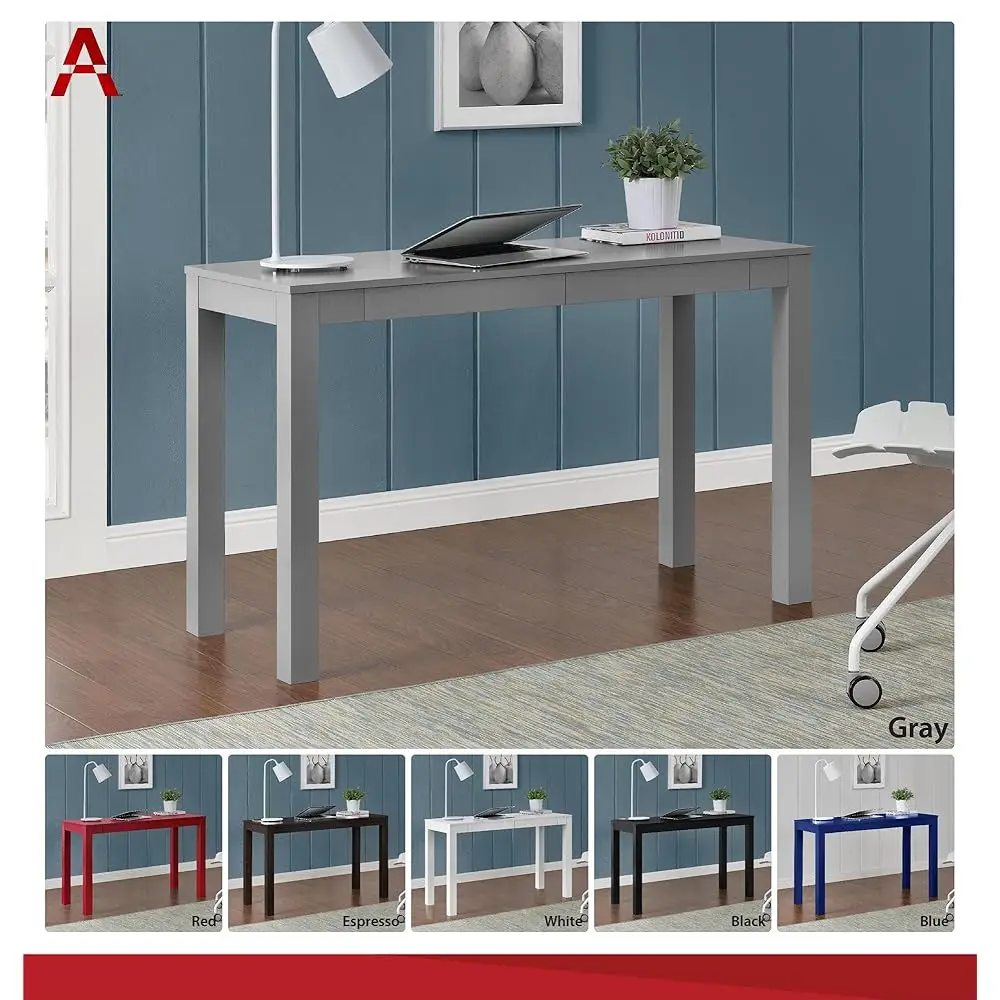 Mesa grande para computador Parsons com 2 gavetas, branca