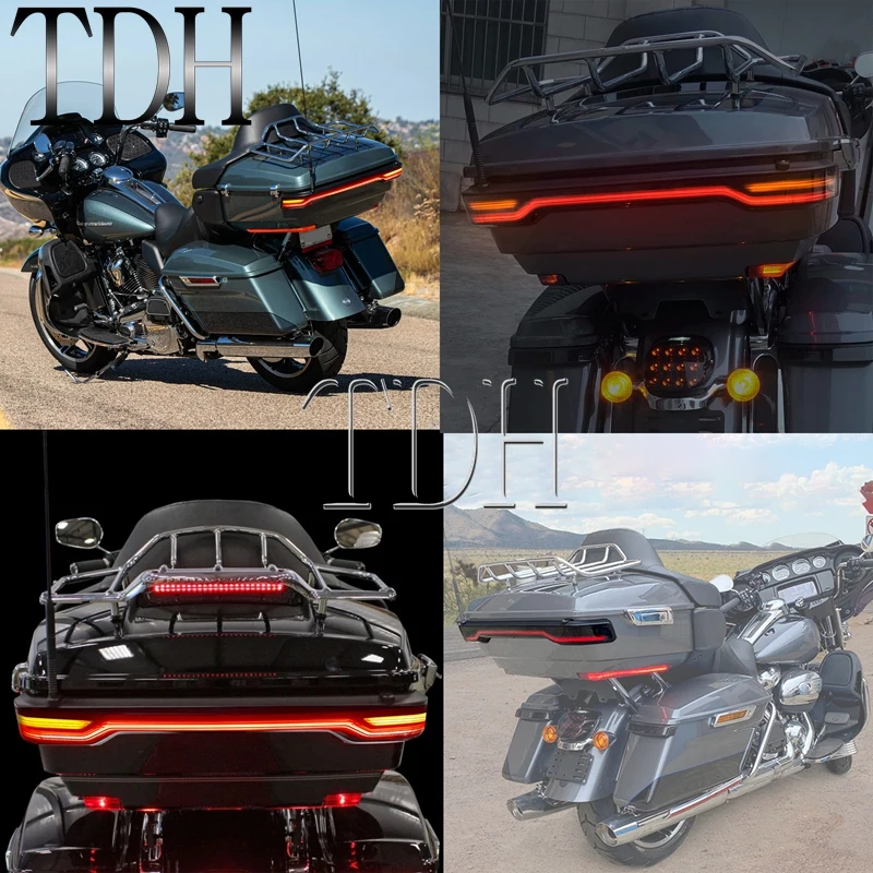 LED Tail Light E9 Emark Trunk Pack For Harley Touring Road Electra Glide Ultra Classic FLHTCU FLHTK 14-19 Brake Turn Signal Lamp