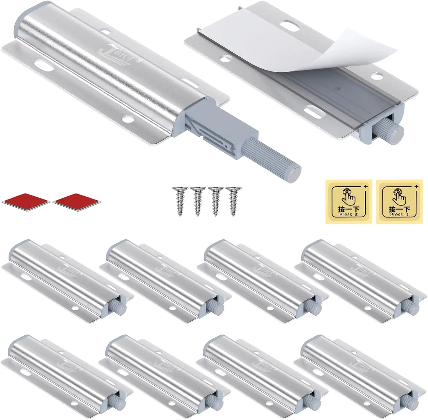 

Набор из 8 сверхмощных защелок для дверей шкафа, фурнитура с сенсорным механизмом и магнитной застежкой