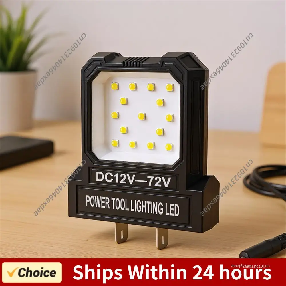 12V-72V LED Super Bright Spotlight with 2 Modes Lighting No Battery Camping Lantern 550LM for Garage Car Repair Camping Fishing