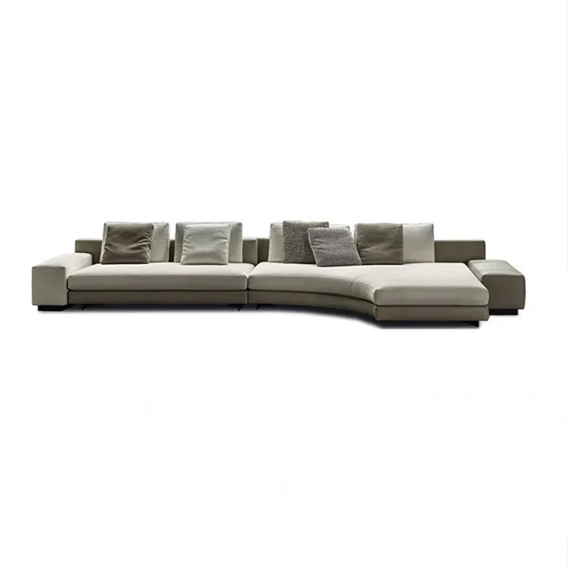 

Italian minimalist light luxury villa hall large flat floor combination special-shaped sofa
