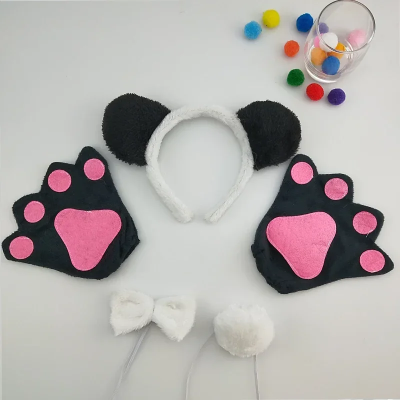 Adults Kids Plush Cartoon   Animal  Ear Headband  Tail Bow Tie Claw Theme  Party  Birthday Halloween Costume Cosplay