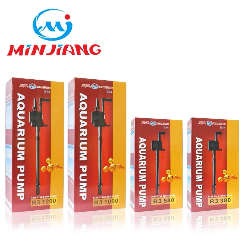 Minjiang R3 Aquarium Water Submersible Pump AC 220-240V 50Hz 600-1600LPH for Fish Tank Filtration Circulation Air Aerobic supply