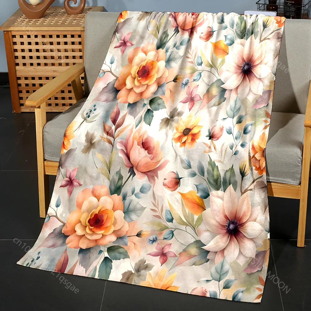 

1 шт., одеяло с желтыми цветами и принтом, фланелевой материал, мягкий, теплый для всех сезонов, дома, отдыха на природе, кемпинга, пикников, роскошные подарки