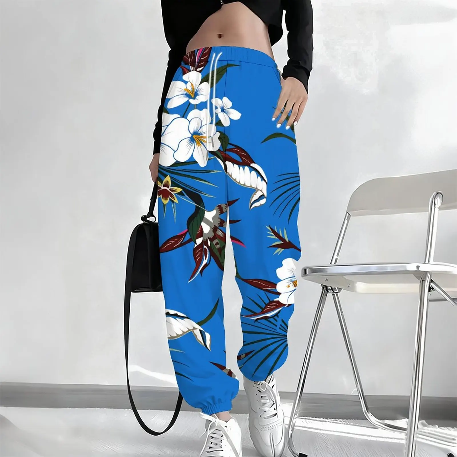 Autumn Pocket Trousers Women's Fashion Drawstring Jogging Pants Winter Daily Casual Yoga Pants Printed Sportswear Pants