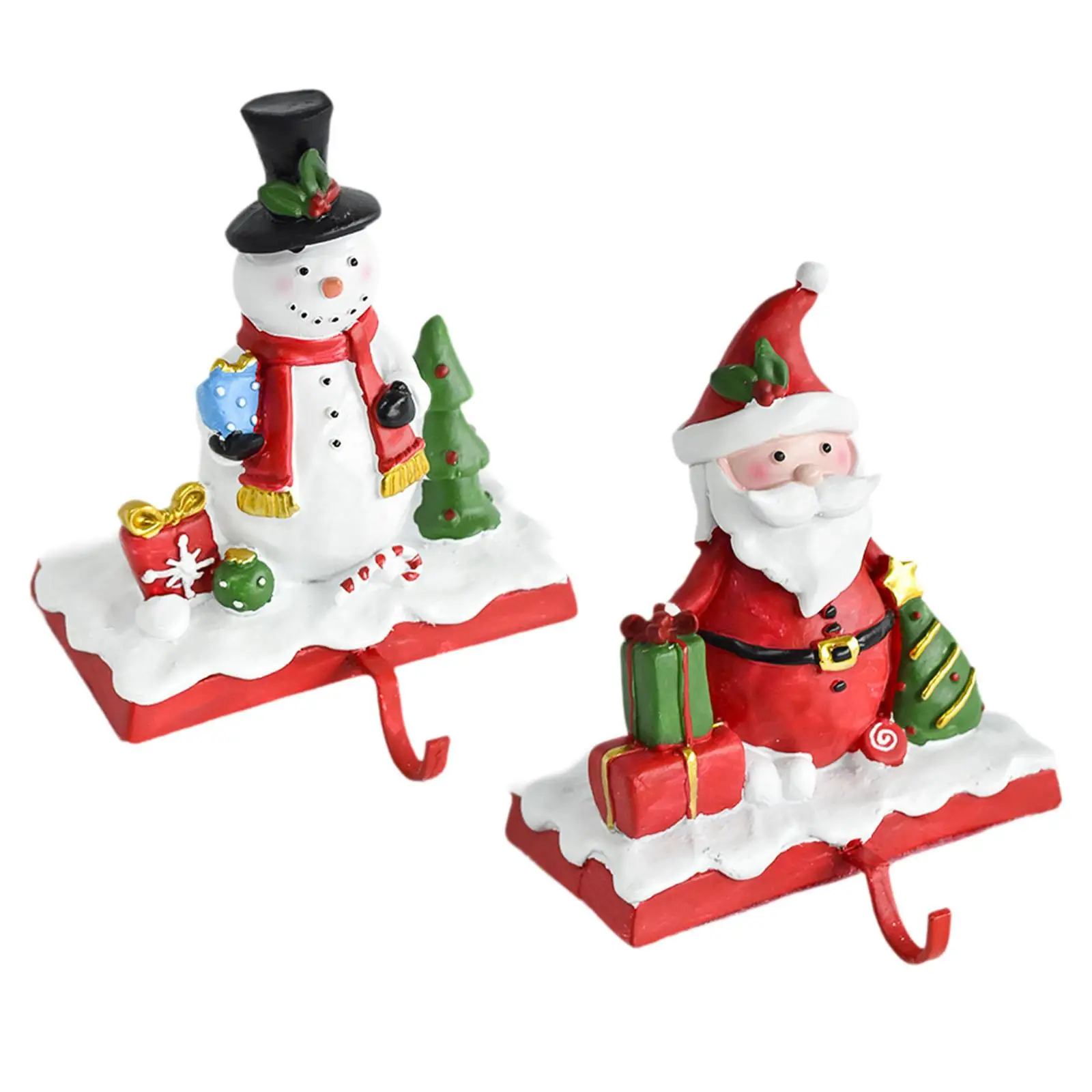 Christmas Stockings Holder Fireplace Mantel Stand Hanger Decorative Resin