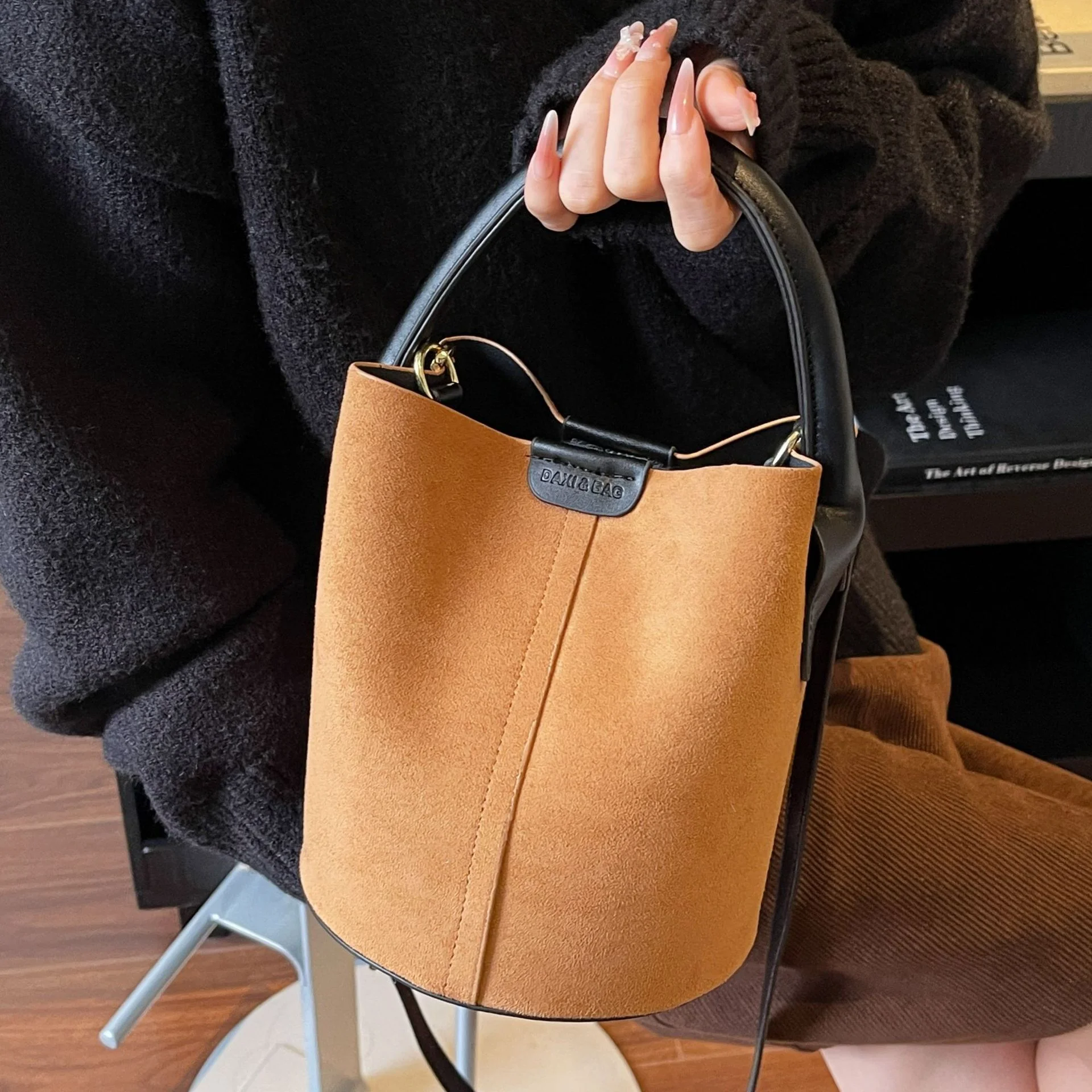 

2025 Autumn/Winter New Suede Bucket Bag With Small Bag Women Fashion High-End Shoulder Bag Light Luxury Unique Crossbody Bag