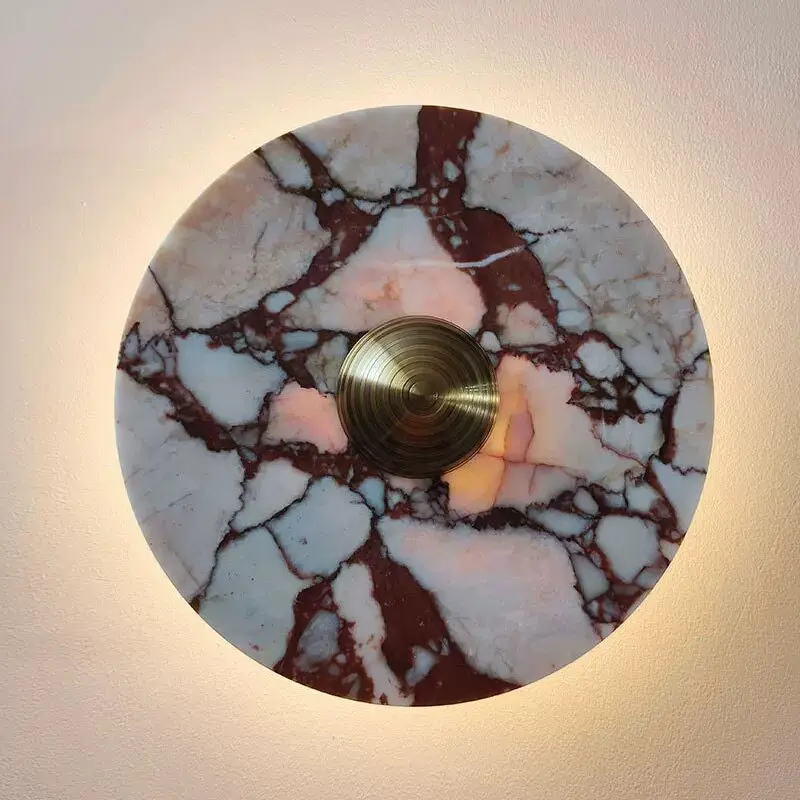 Italian marble wall lamp designer study bedroom bar counter hotel corridor entrance luxury stone wall lamp