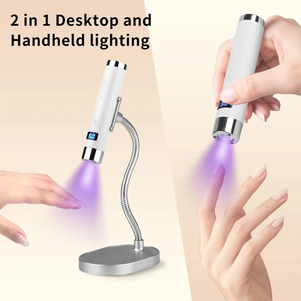 Mini Nail UV LED Dryer Lamp Ai Sensor Rechargeable Cordless Lamp Desktop and Handheld Drying Light Curing Manicure Salon Tools