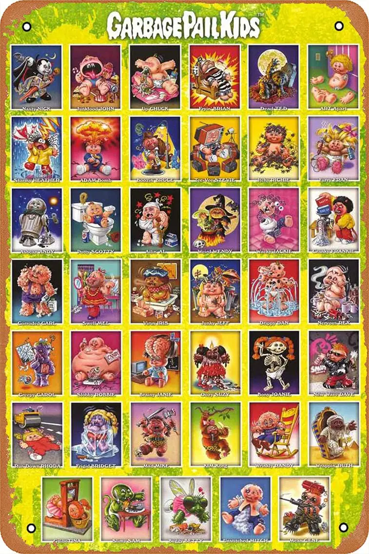 Metal Posters Garbage Pail Kids Series 1 Tin Metal Sign 8 inches X 12 inches, 8inch*12inch