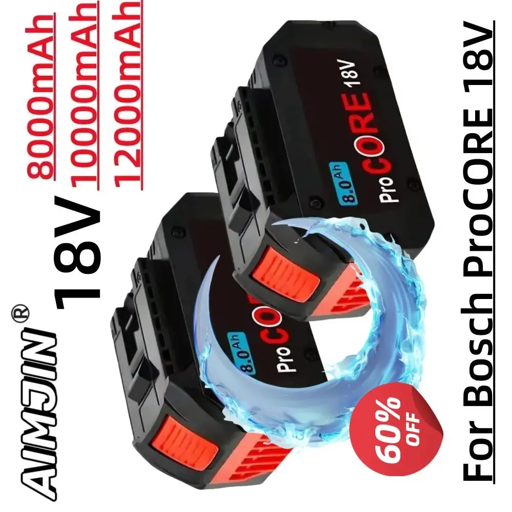 

NEW 18V 8.0Ah/10.0Ah/12Ah For Bosch Professional System Cordless Tool BAT618 GBA18V8 21700 Battery ProCORE Replacement Battery