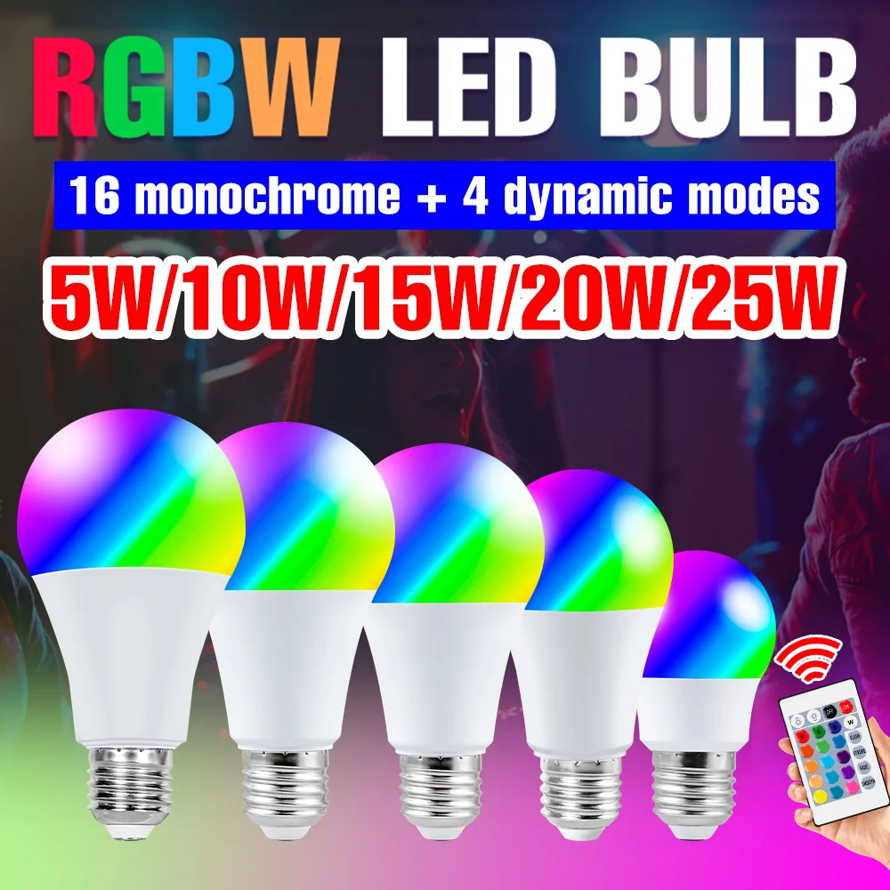 

25 Вт RGBW светодиодная лампа E27/E26 потолочный светильник 220 В люстра 110 В с дистанционным управлением для домашней вечеринки рождественские украшения