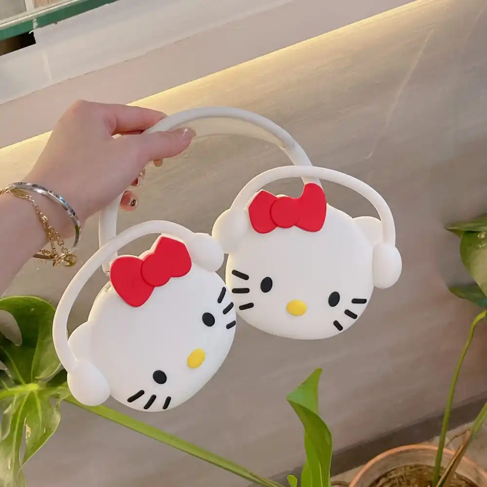 Cute Cartoon Anime Role Hello Kitty Shark Earphone Protective Case for AirPods MAX Hot Sale Soft Lovely Pvc Protect Cover