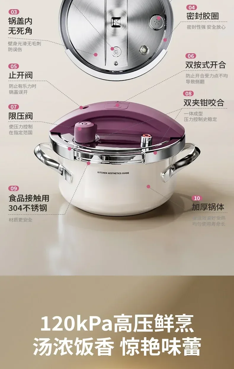 DSAg-a pressure cooker 304 stainless steel small household gas induction cooker universal small capacity pressure cooker