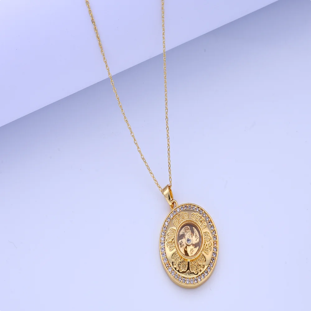 

New vintage-inspired diamond-inlaid rotating necklace, unisex design