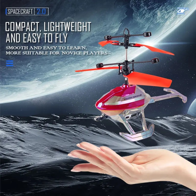 

New intelligent sensing aircraft, floating gesture sensing spacecraft, helicopter charging, luminous aircraft, toy gift