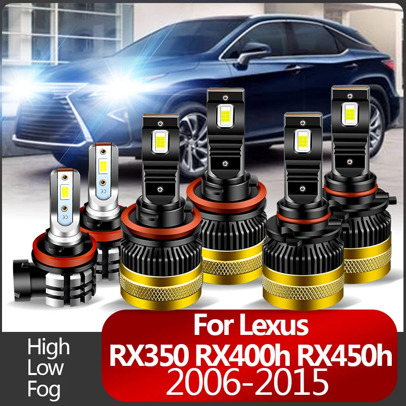 2PCS 30000LM For Lexus RX350 RX400h RX450h 2006-2015 Car LED Headlight Bulbs High Beams Low Beams Fog Lamp High quality Canbus