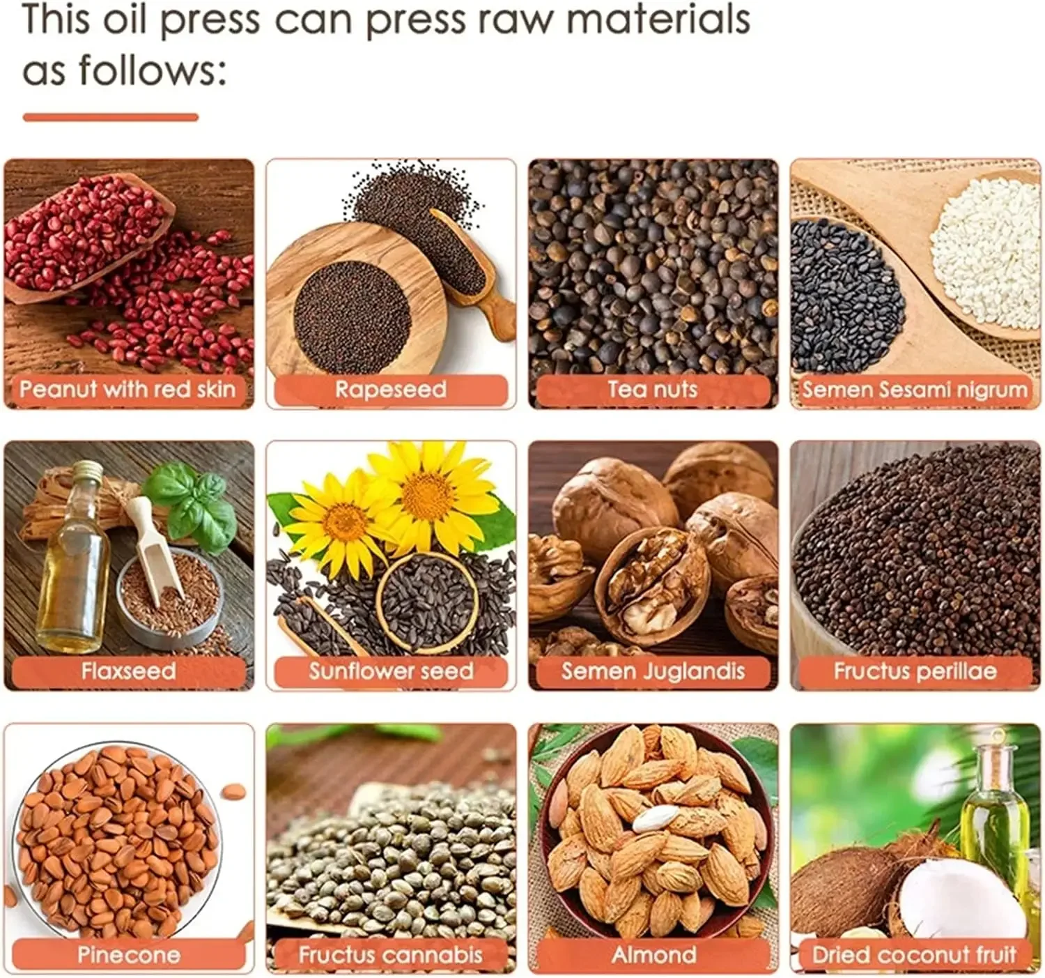 Automatic Oil Press Machine, 600W Automatic Cold Hot Oil Press Machine Cold Hot Oil Extractor Squeezer Stainless Steel Presser I