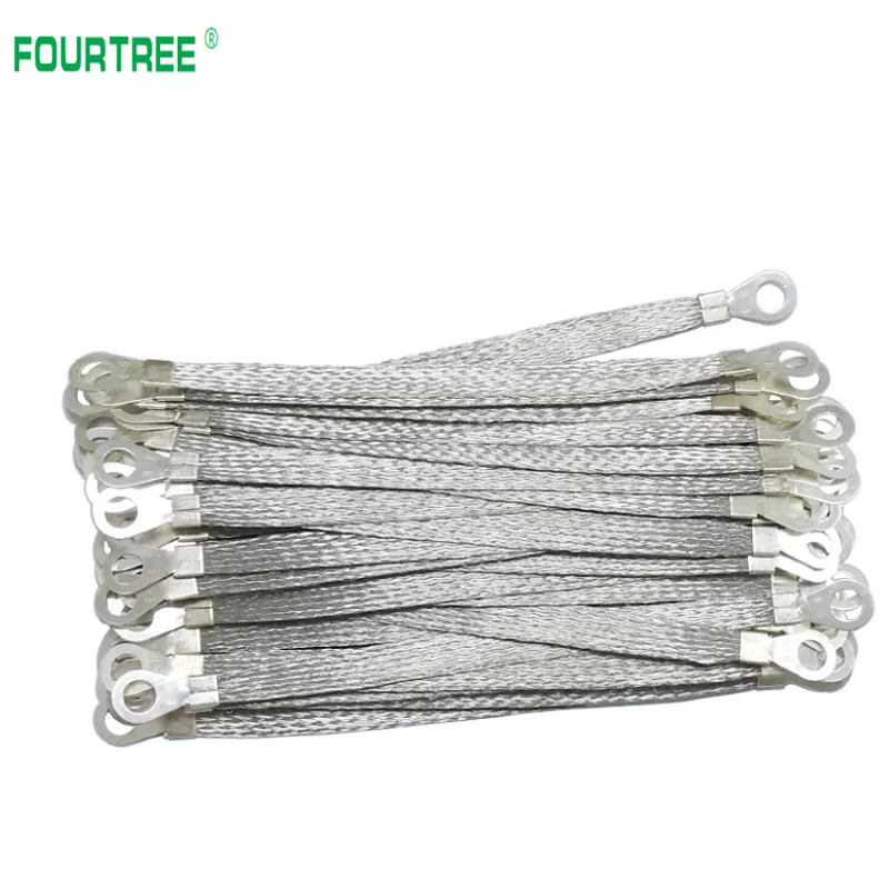 Pure Copper Tinned Copper 200mm Bridge Connection Ground Wire Span Cable 2.5 Square Electric Box Soft Connection Hole Size 8mm