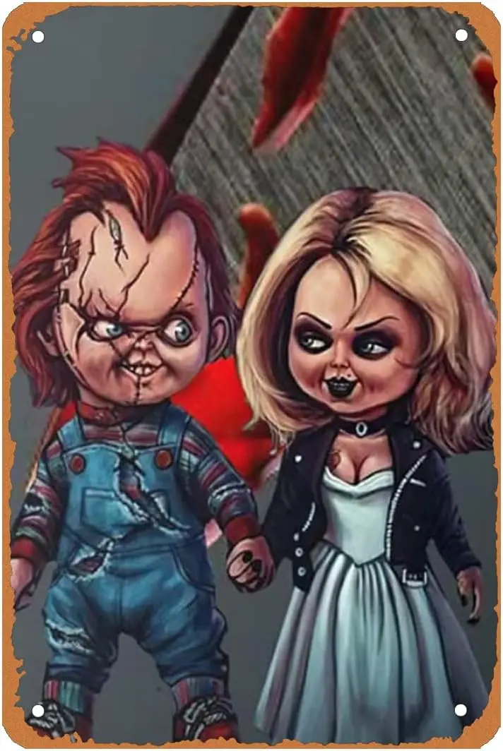 Sign Wall Decor Sign Chucky Love and Tiff Bride Home Decorative Welcome Christmas Funny Gift  (20x30cm) Street Gate Bars Restaur