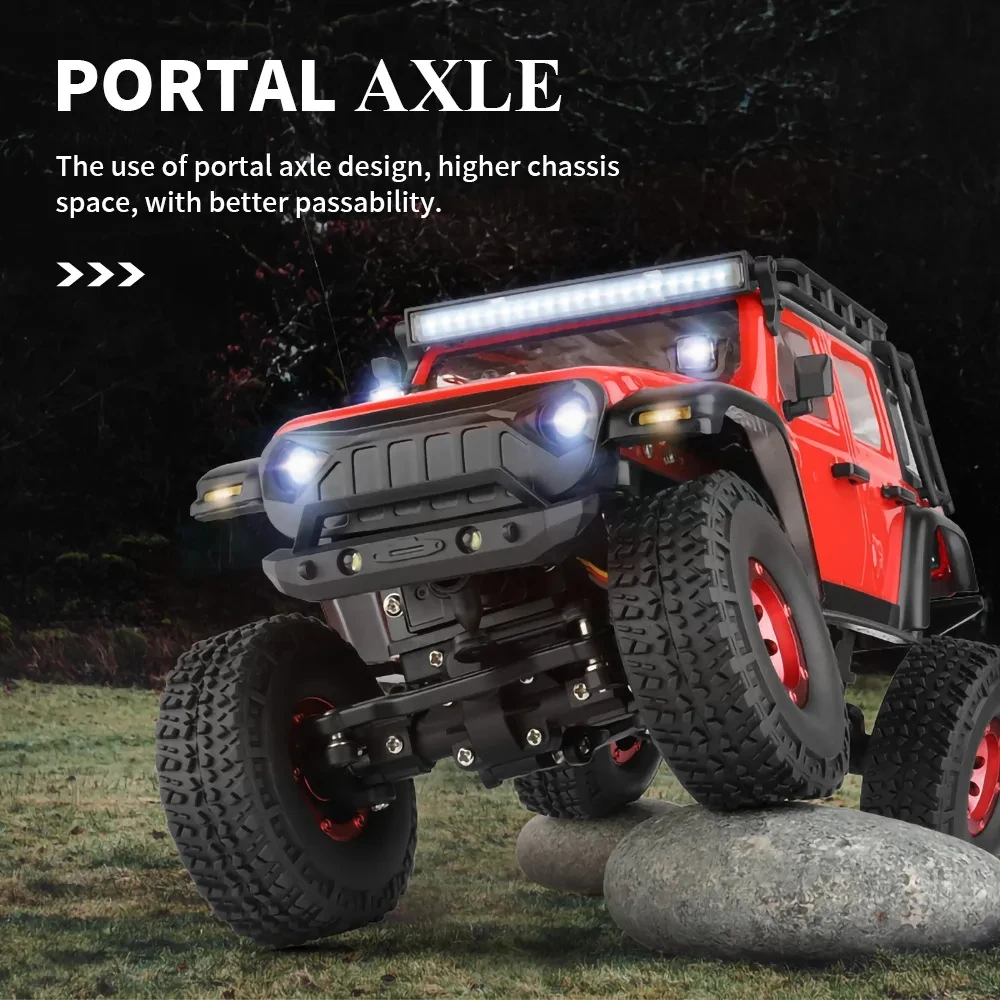 Wltoys 2428 1:24 Mini RC Car 2.4G ze światłami LED 4WD Off-Road Elektryczny pojazd gąsienicowy Zdalnie sterowana ciężarówka Zabawka dla dzieci