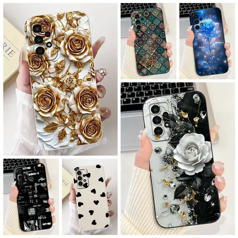 For Samsung Galaxy A13 A73 5G Case SM-A736B SM-A136B Cover Popular Flower Soft Silicone Phone Case For Samsung A23 A 13 5G Pouch