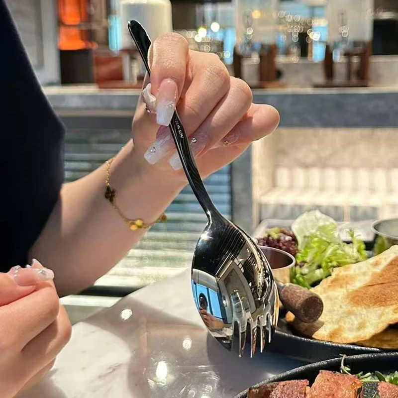 

Stainless Steel Round Spoon Net Red Golden Dinner Long Handle Stirring Dessert Spoons For Kitchen Accessories Gadgets