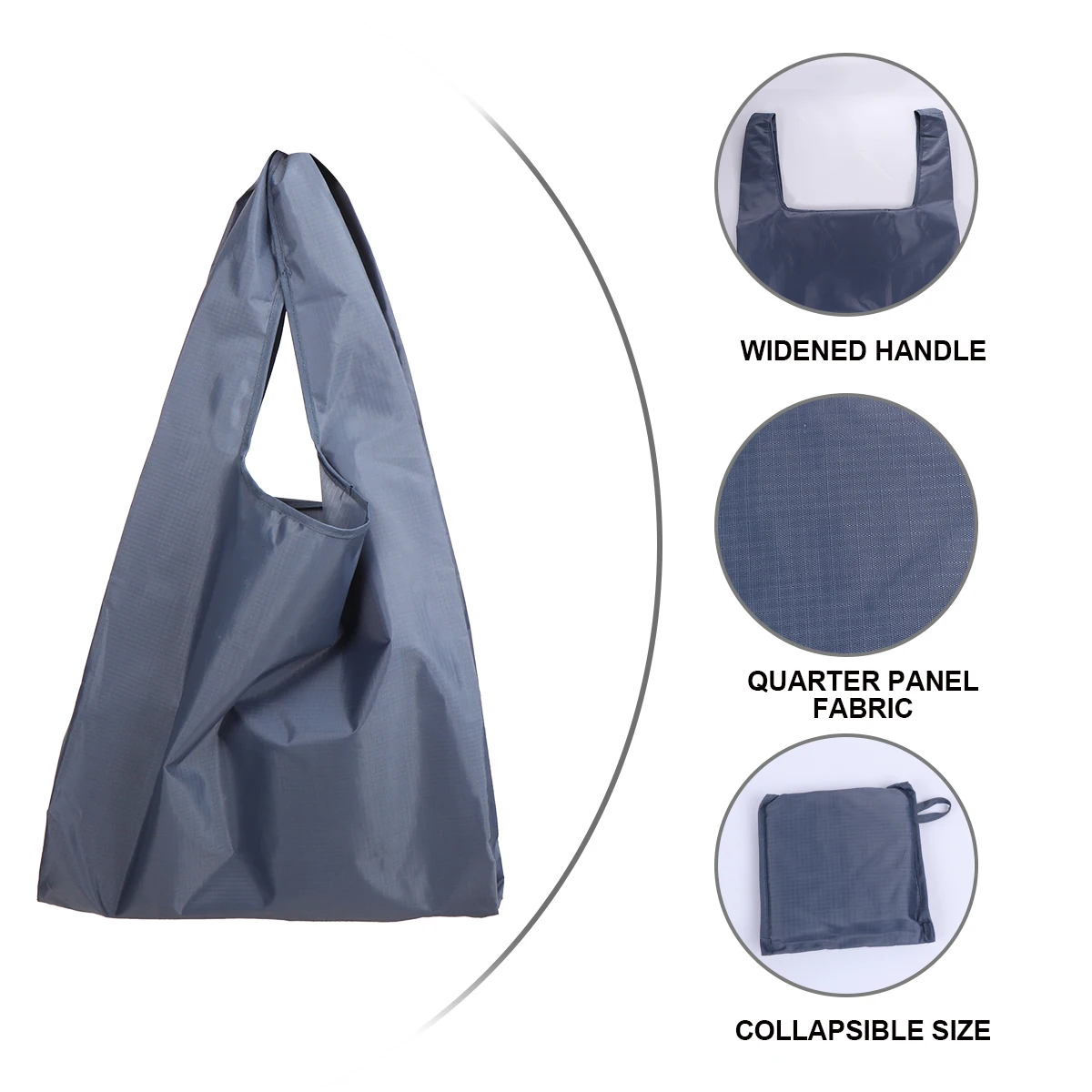 

5pcs Grey Oxford Cloth Waterproof Shopping Bags Large Capacity Hand-held Tote Foldable 40X38X14CM 20KG Load Storage Bag