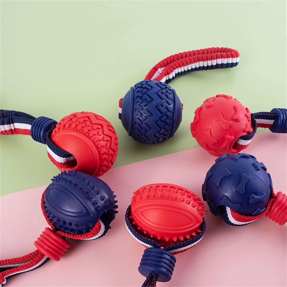 Pet Dog Interactive Training Rope Knot Balls Toy Puppy Tooth Cleaning Molar Ball with String Bite Resistant Dogs Chewing Toys