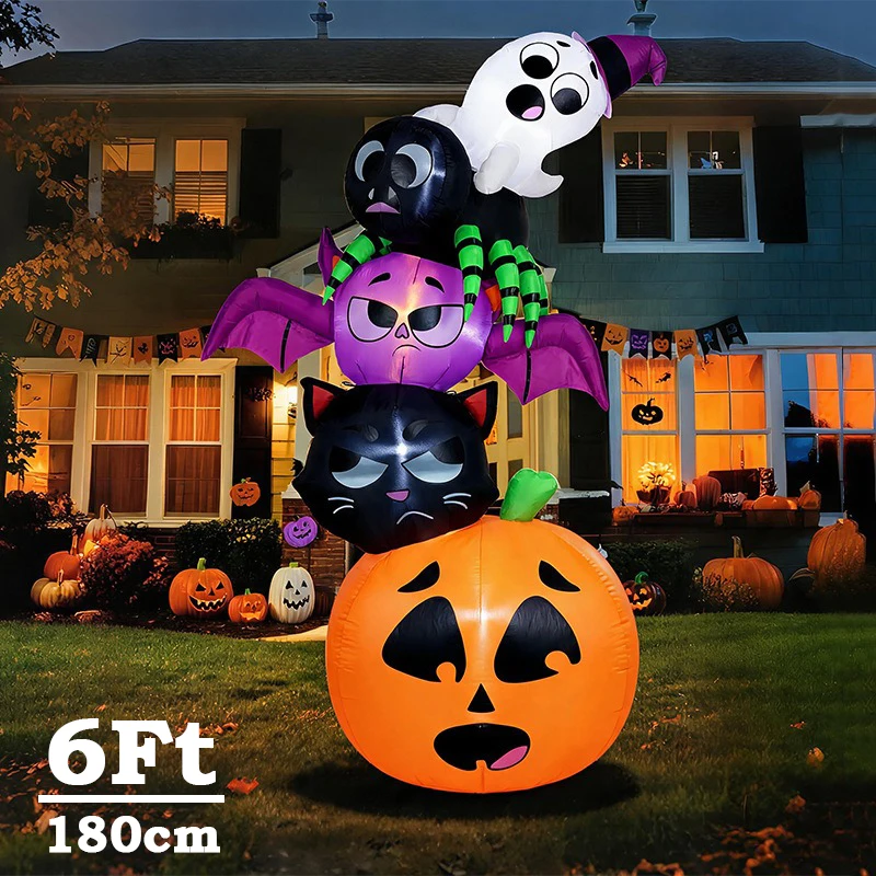 Outdoor Lighting Manufacturers - Nadmuchiwane dekoracje na Halloween: ułożona dynia,