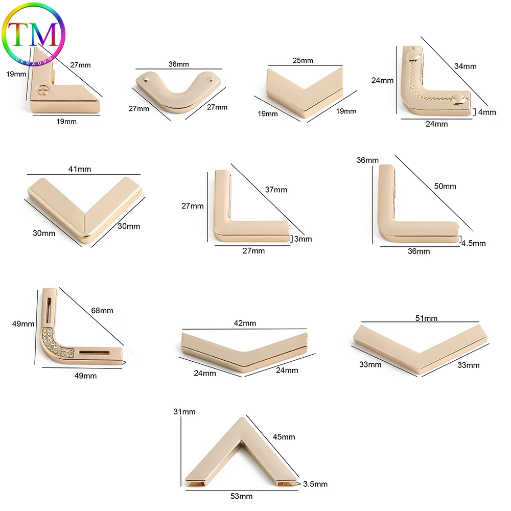Metal Buckles for Bag Strap Corner Protector Decorative Clasp Purse Edge Cover Buckle Hooks Leather End Stopper DIY Accessories