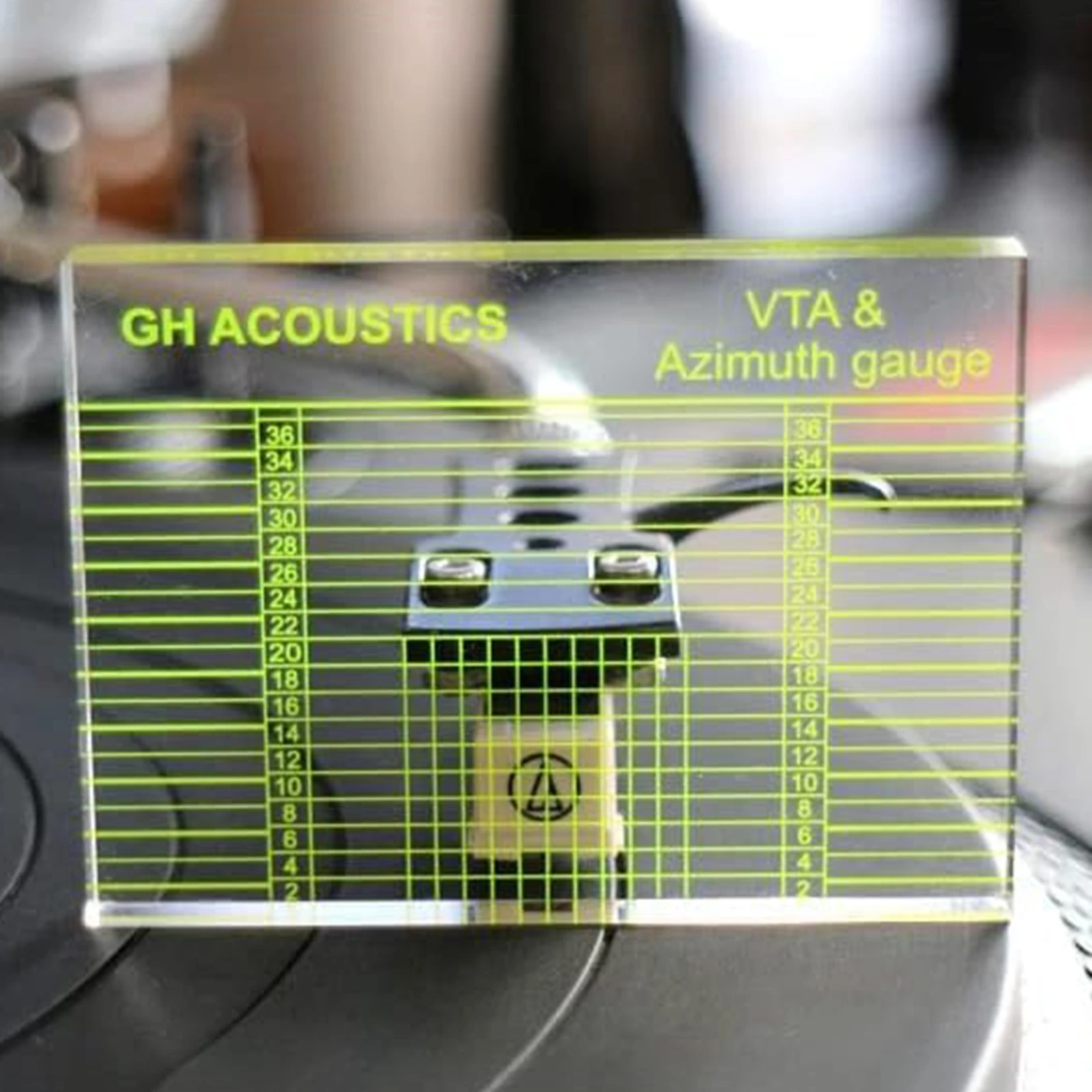Phonograph VTA Azimuth Gauge with Clear Lines Turntable Stylus Scale Turntable VTA Azimuth Ruler for Hi-Fi Turntable Setup