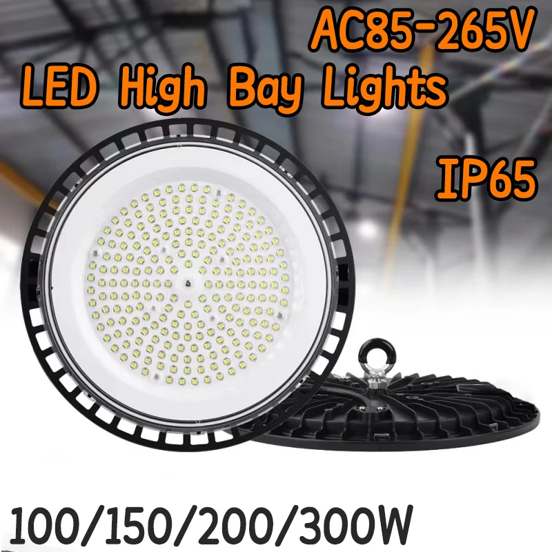 

Super Bright 300W UFO LED High Bay Lights AC265V Waterproof Commercial Industrial Market Warehouse Garage Workshop Garage Lamp