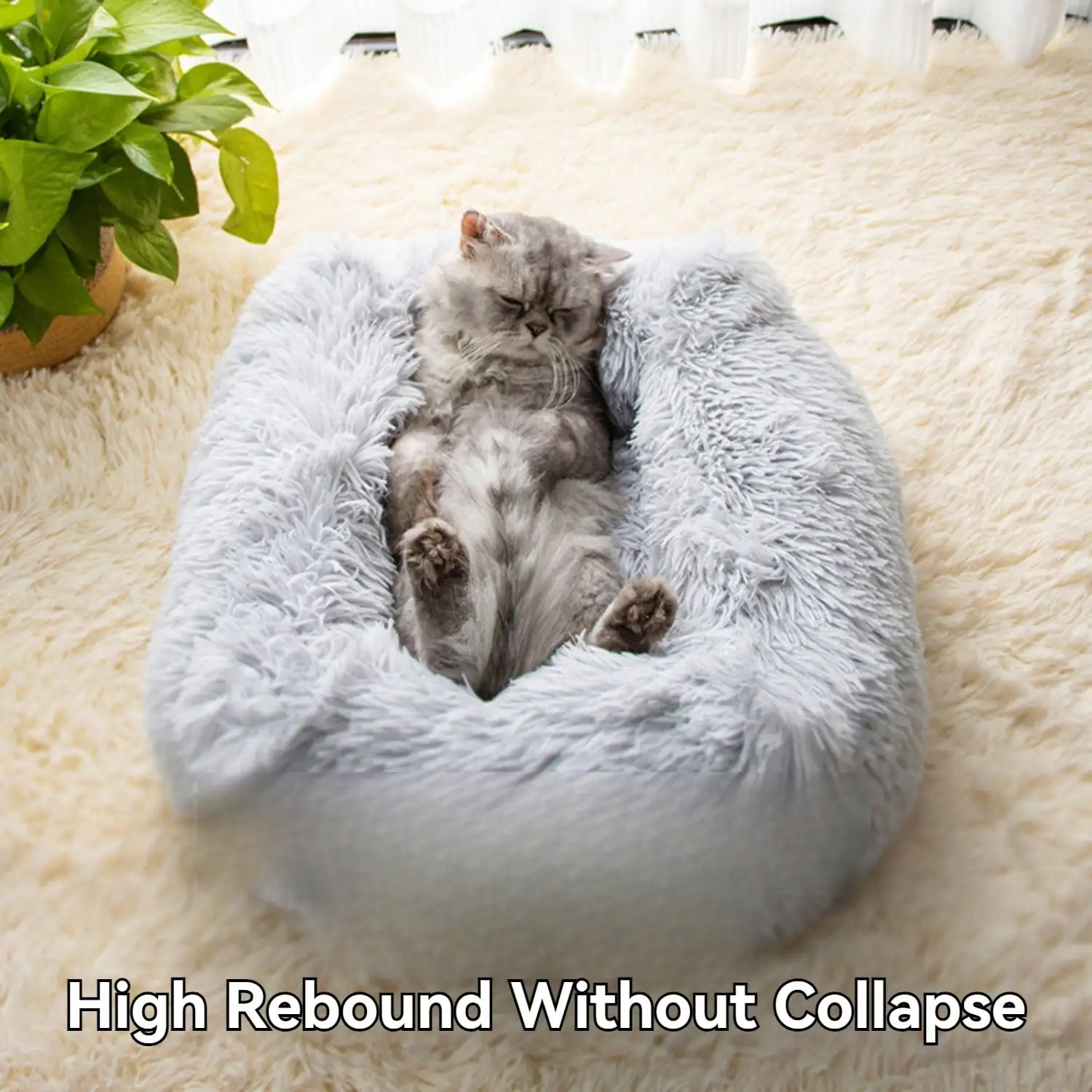 

Square Plush Bed Dog Cat Bed, High Quality PP Cotton, Warm Cat Bed Calming Anti-Anxiety Bed for Small Dogs, Pet Fluffy Mat