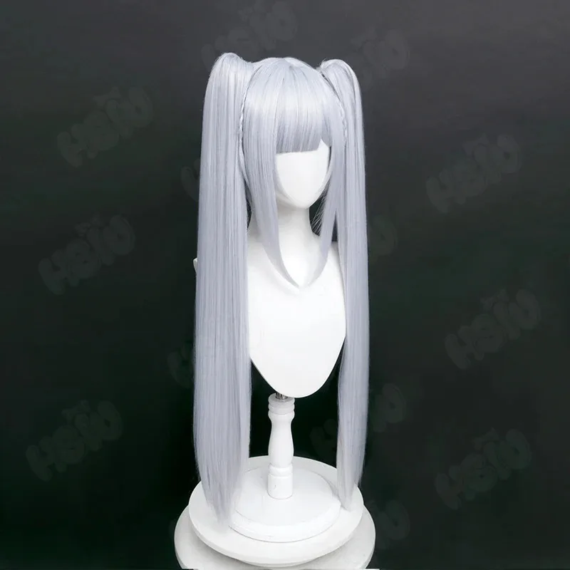 Game Azur Lane Janus Cosplay Wig Blue gray double ponytail long hair Azur Lane Cosplay Wig