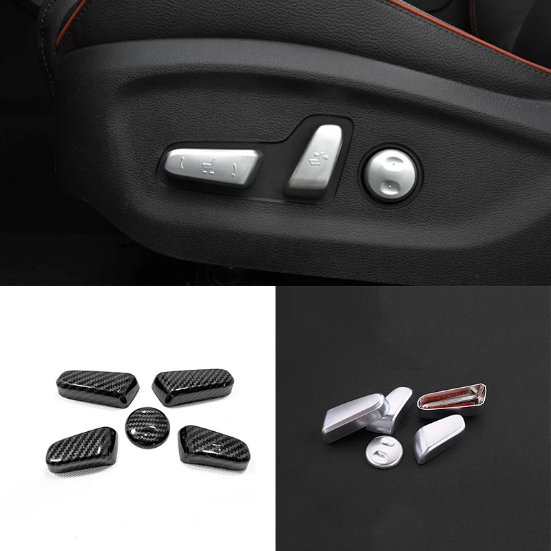 For Hyundai Tucson 2015-2019 ABS Matte/Carbon Fibre Interior Driver Seat Move Height Adjust Button Cover Trim Car Accessories