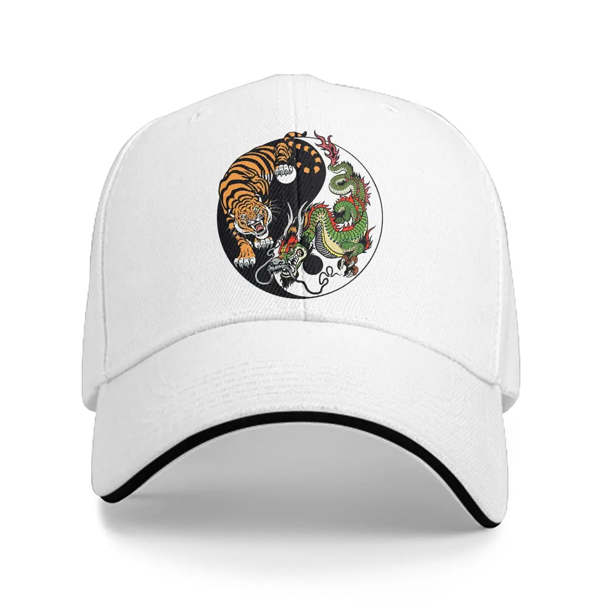 New Men's And Women's Baseball Caps YinYang Chines Dragon and Tiger Tattoo Graphic Yin and Yang Symbol Dad's Hat Peaked Cap