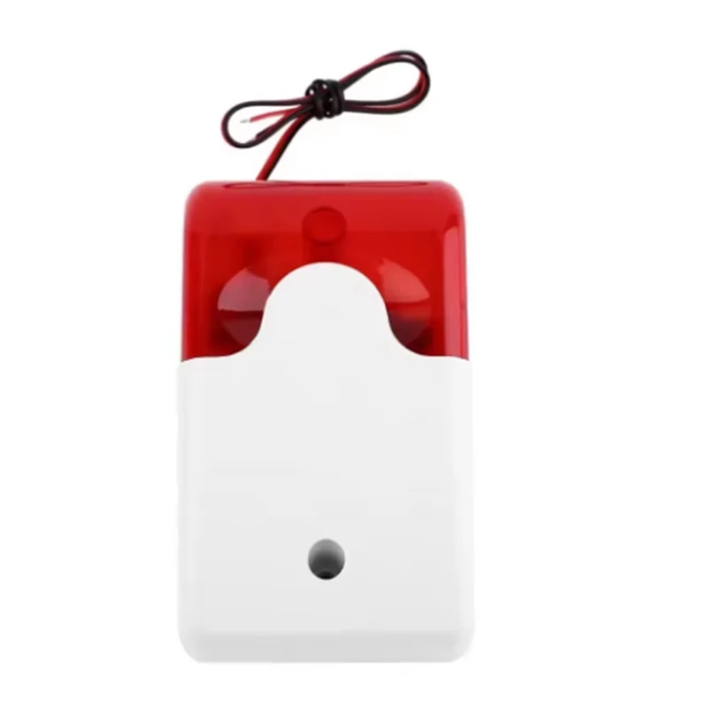 ABUL-Flash LED Strobe Light Wired Siren 12V Work For Burglar Alarm System Mini Strobe Siren Indicator Light Sound Alarm Siren