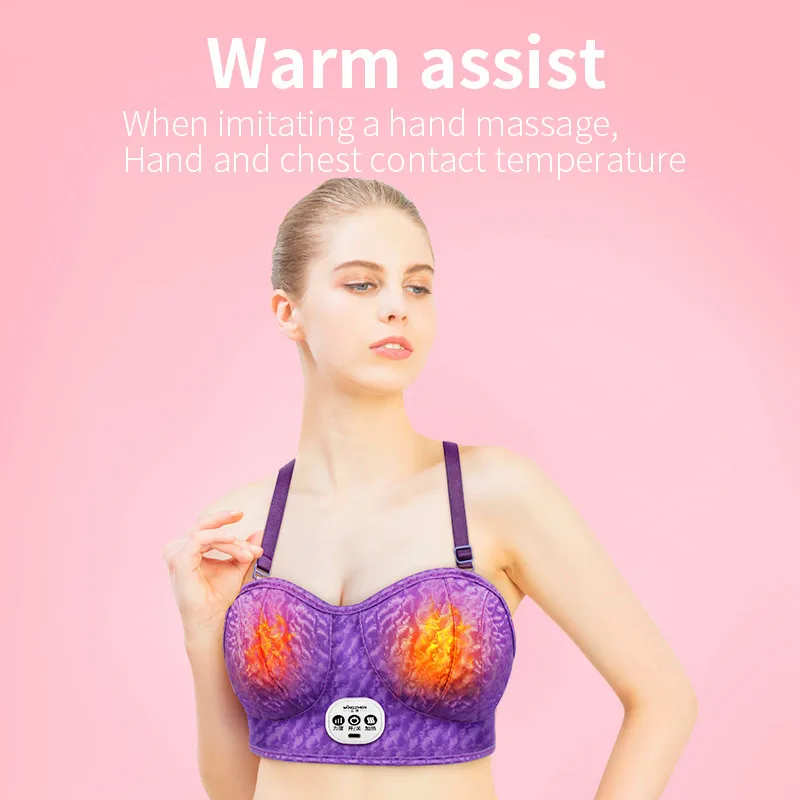 Electric Wireless Breast Massage Bra Vibration Chest Massager Growth Enlargement Enhancer Breast Heating Stimulator Machine