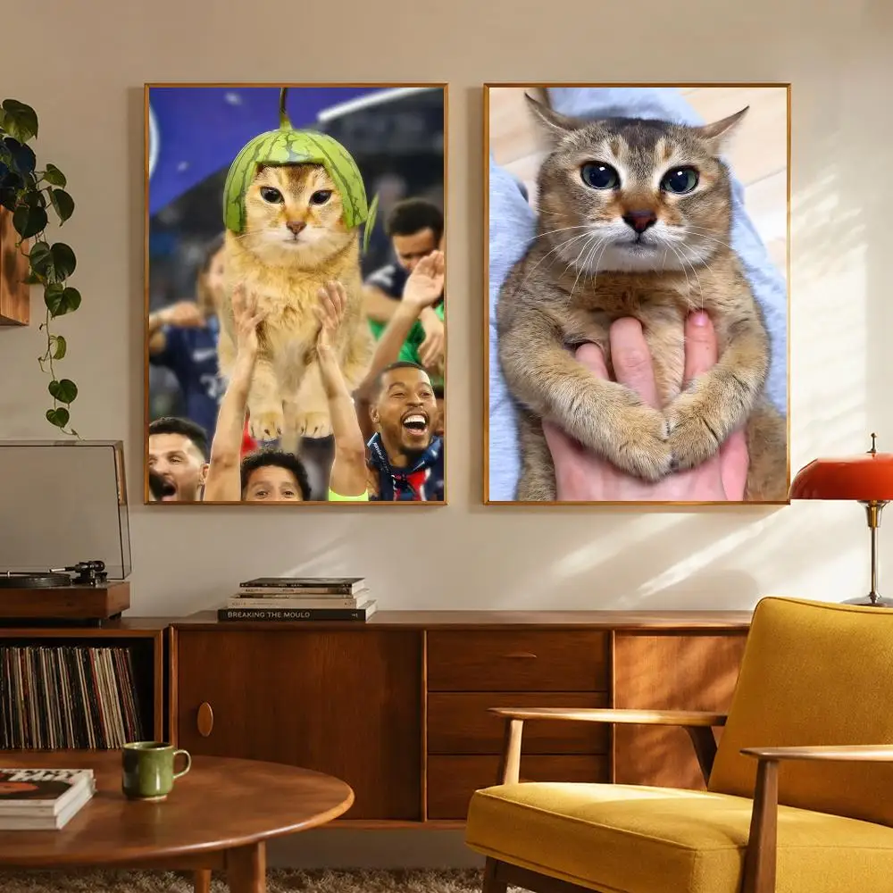 Cute Cat Meme Toletole save-Meimei Poster Digital Solvent Print Waterproof PP Fade-Resistant Wall Art Room Decor Gift