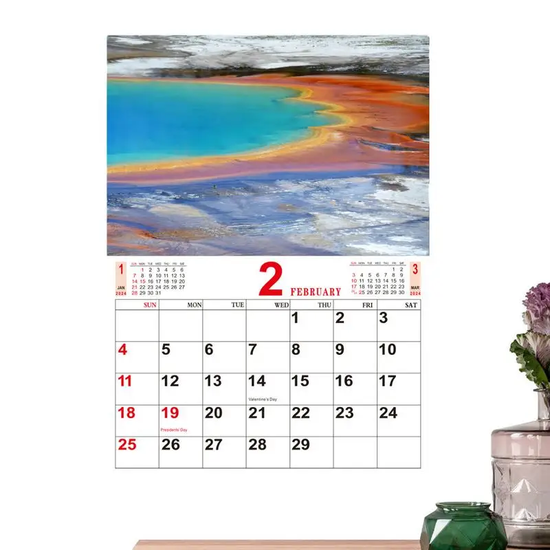 Wall Calendar 2024 Monthly Nature Landscapes Travel Wall Calendar Nature Photography Collection Monthly Calendar For Study Room