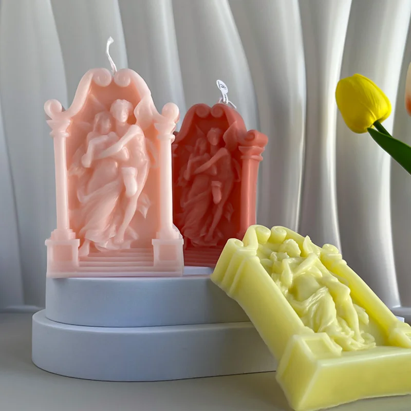 Ancient Greek Couple Love Messenger Silicone Candle DIY Arch Angel Candle Soap Resin Chocolate Mold Gifts Craft