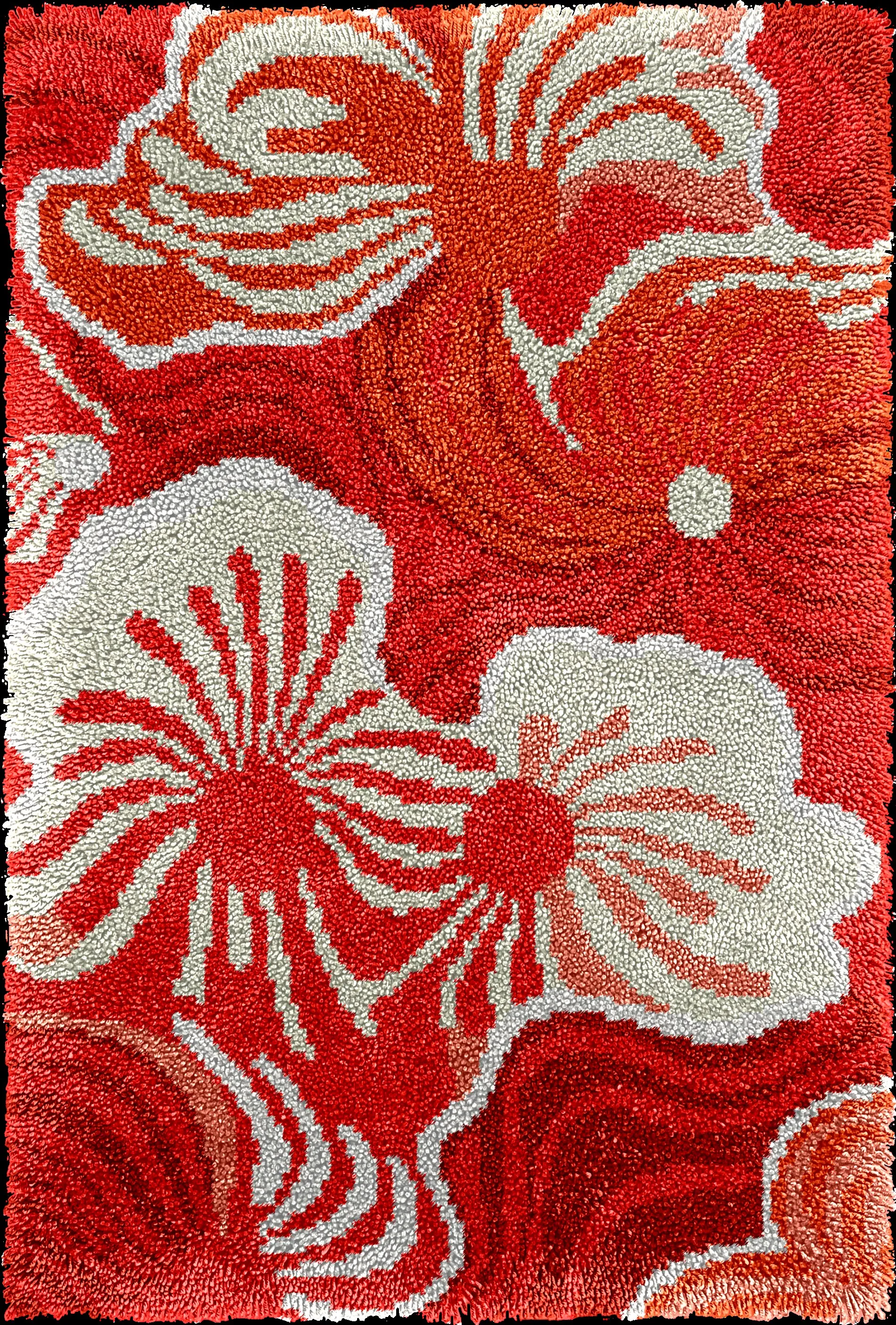 Latch Hook Rug Kit DIY Crochet Yarn Kits Hooking Carpet Adults and Kids Animal flowers with Preprinted Canvas Pattern Smyrna bag