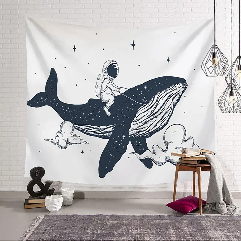 

Home Decor Tapestry Whale Pattern Wall Tapestry Aesthetic Room Decor Decoration Mural Hippie Tapiz Gobelin Macrame Wall Hanging
