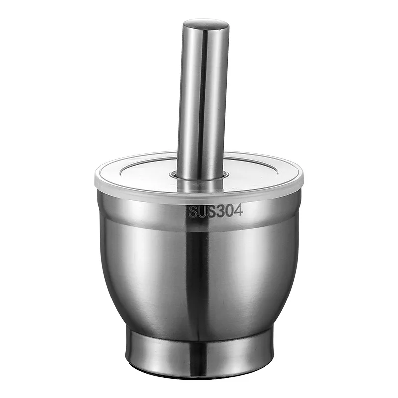Stainless Steel Garlic Masher Garlic Mortar Household Grinder Medicine Pounder Grinding Bowl Garlic Paste Tool