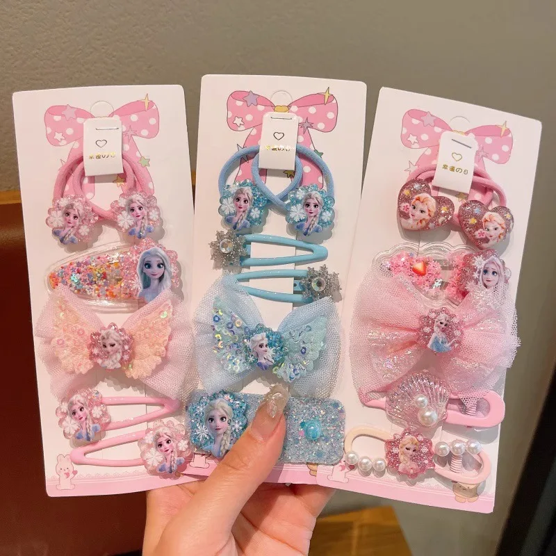 دبوس شعر للأطفال من Miniso Frozen Princess Not Injury، شريط مطاطي، رقعة شعر للفتيات الصغيرات، عصابة رأس مضفرة