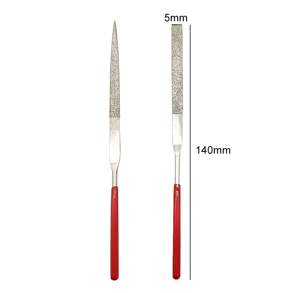 10pcs Diamond Files for Metal Jeweler Stone Polishing Wood Carving Craft Double-cut Plating Needle File Set 3x140mm Hand Tools