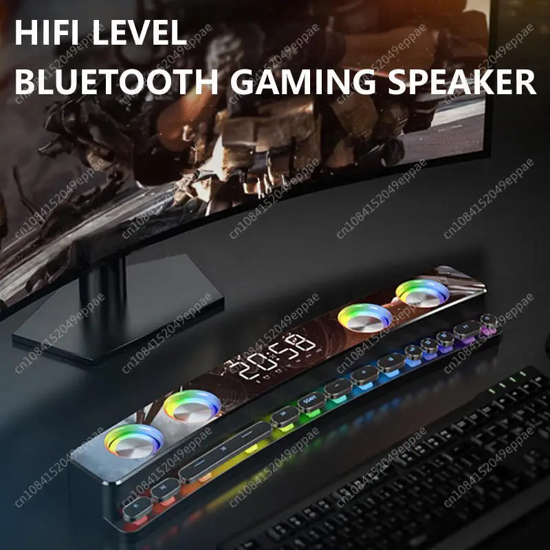

HiFi 3D Surrounding Colorful Bass Subwoofer SH39 Wireless Bluetooth Game Speaker With LED Light Home Computer Desktop